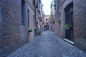 Fototapeta premium Via delle Volte, Ferrara, Italy