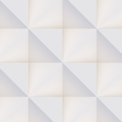 Obraz premium 3D pattern made of white and beige geometric shapes, creative background or wallpaper surface made of light and shadow. Futuristic seamless decorative abstract texture design, simple graphic elements