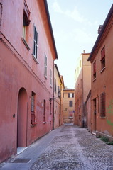 Fototapeta na wymiar Via delle Volte, Ferrara, Italy