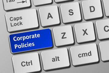 Keyboard with corporate policies button
