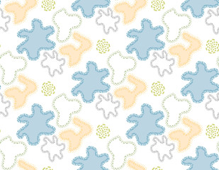 Seamless pattern with abstract details in light shades.
