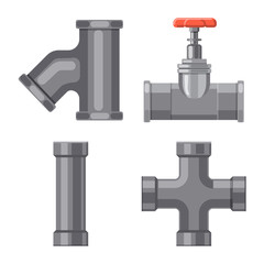 Vector design of pipe and tube sign. Collection of pipe and pipeline vector icon for stock.