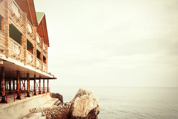 boathouses by the sea
