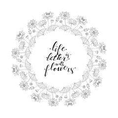 Card template with floral motif, lotus flowers decoration.