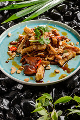 Chicken salad with eggplant