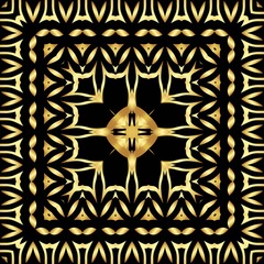 Abstract golden floral pattern