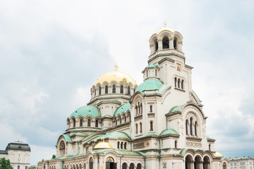 Fototapeta na wymiar St. Alexander Nevsky Cathedral is a Bulgarian Orthodox cathedral in Sofia