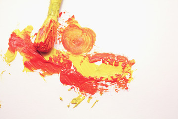 brush and gouache on a white background