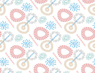 Light seamless pattern with abstract shapes and details.