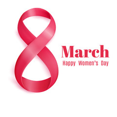 Happy women s day greeting card. Postcard on March 8. Text with flowers and butterflies