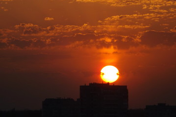 Fototapeta premium sunset in city
