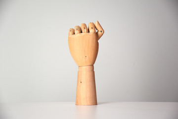 view of the back of the hand in the shape of a fist