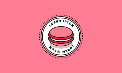 Macaron Vector Illustration Badge Sticker Design