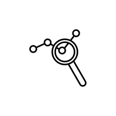 Thin lines icons  of analysis,Chart magnifier