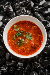 Bowl of red soup