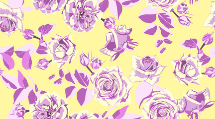 Seamless Rose Pattern in Vintage Style.
