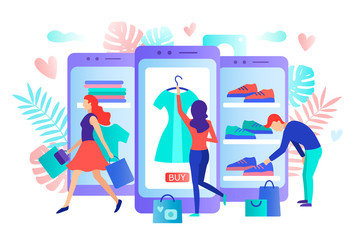 Mobile shopping consept.