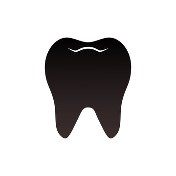 Tooth vector icon isolated on white background.