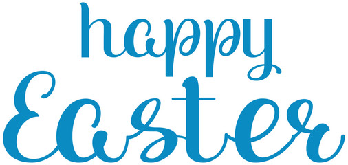 Happy easter handwritten calligraphy text greeting card