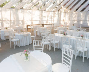 Wedding arrangements in white