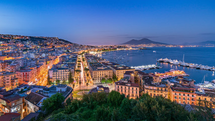 Panorama di Napoli e Vesuvio - obrazy, fototapety, plakaty
