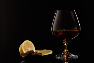 Cognac, lemon and chocolate.