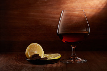 Cognac, lemon and chocolate.