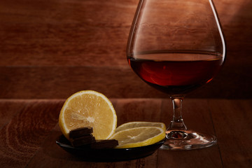 Cognac, lemon and chocolate.