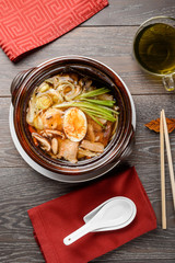 Top view on ramen