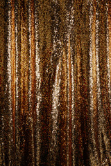 Abstract golden glitter background. Festive background with copy space.