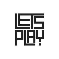 Lets play video game text print isolated