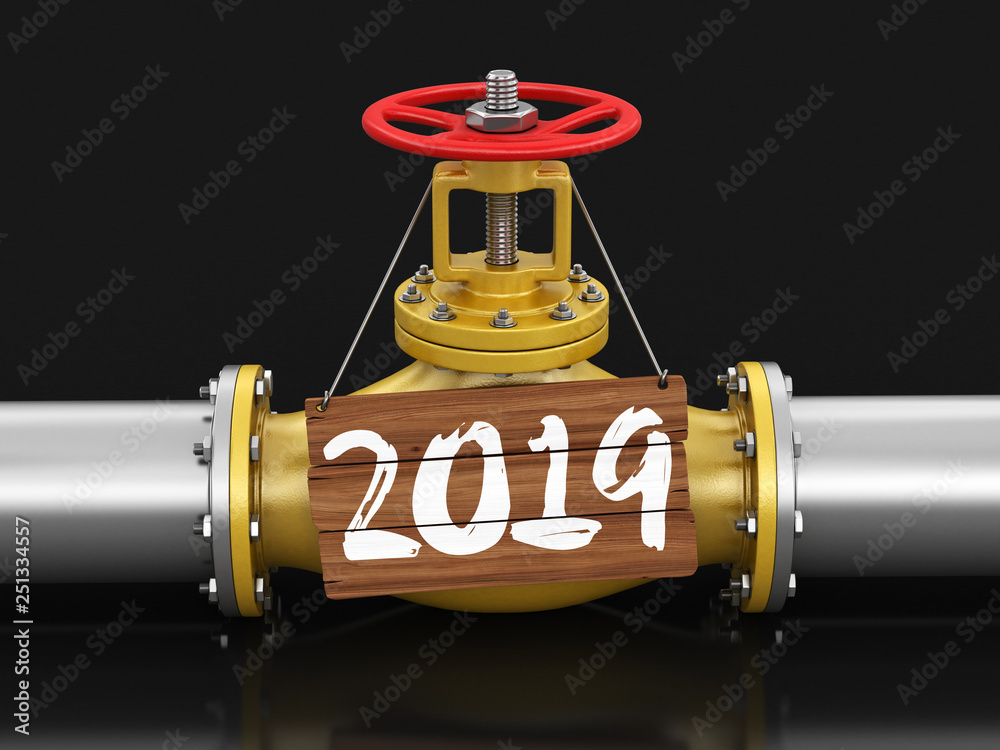 Poster pipeline with 2019. image with clipping path