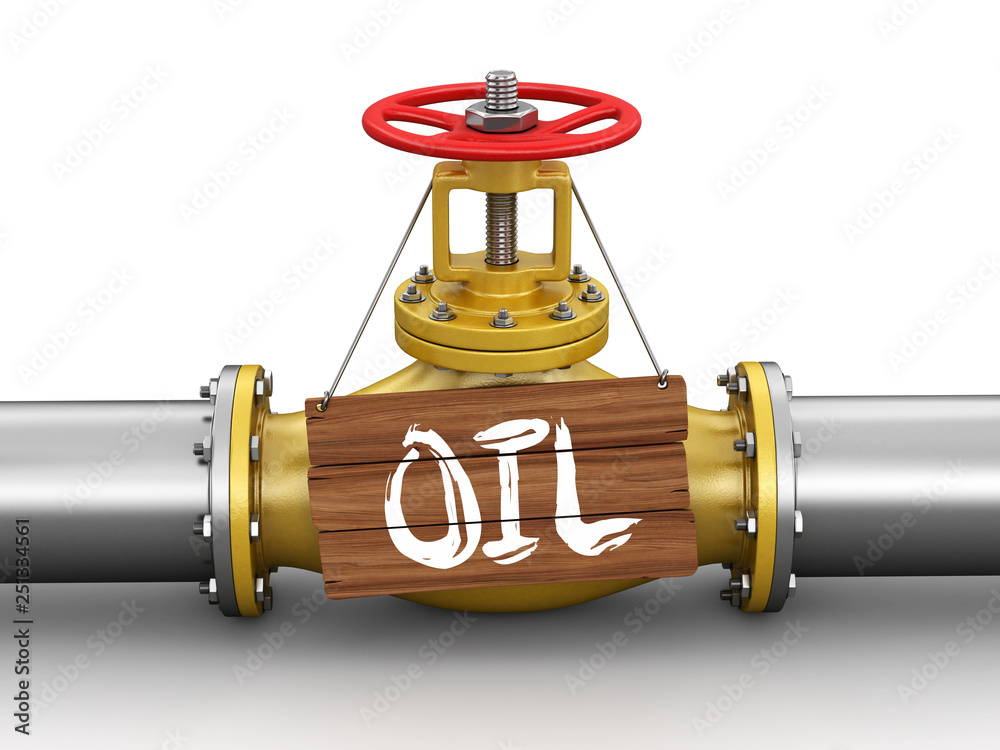 Poster pipeline with oil. image with clipping path