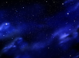 Deep space. Night sky, abstract blue background