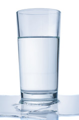 Glass with water isolated on white background