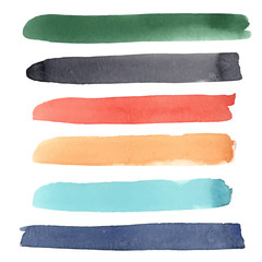 Watercolor stripes vector set