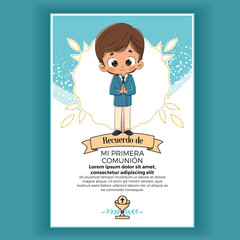 Recuerdo de Ni&ntilde;o haciendo la primera comuni&oacute;n