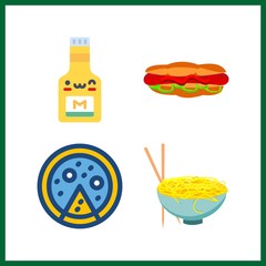 4 sauce icon. Vector illustration sauce set. spaghetti and pizza icons for sauce works