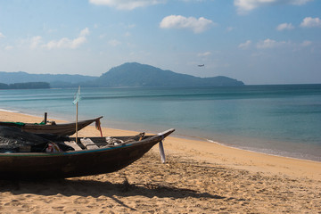 Wooden fishing boat on the Andaman Sea in Thailand