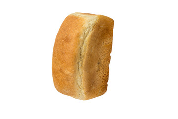 loaf of white bread on white background, isolated