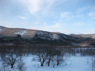 冬の雪山　北海道
