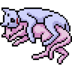 vector pixel art cat couple