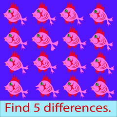 Pink fishes with differences.