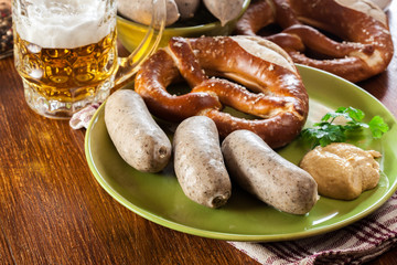 Bavarian breakfast with white sausage