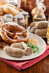 Bavarian breakfast with white sausage