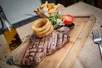 steak and chips