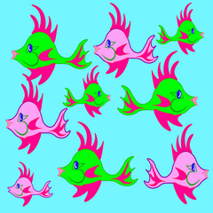 Obraz premium Collored fish pattern.