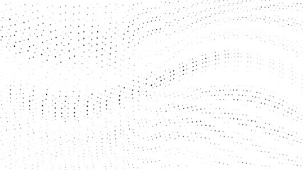 Halftone gradient pattern. Abstract halftone dots background. Monochrome dots pattern. Grunge wave texture. Pop Art Comic small dots. Radial twisted dots. Design for presentation, report, flyer, cover