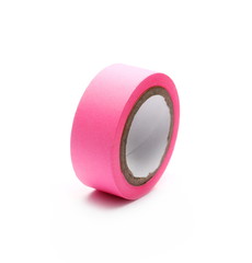 Cardboard duct, repair, adhesive tape roll isolated on white background