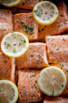 Salmon with Lemon on top